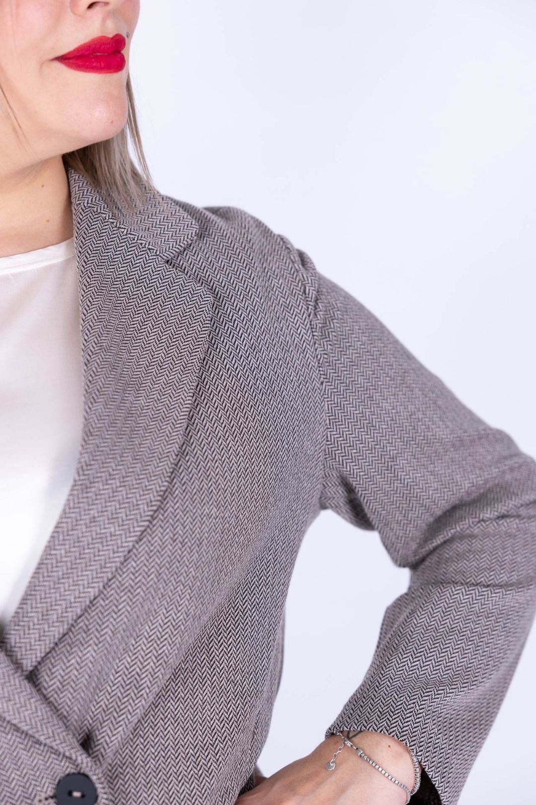 Ragno - Completo spinato curvy giacca e pantalone