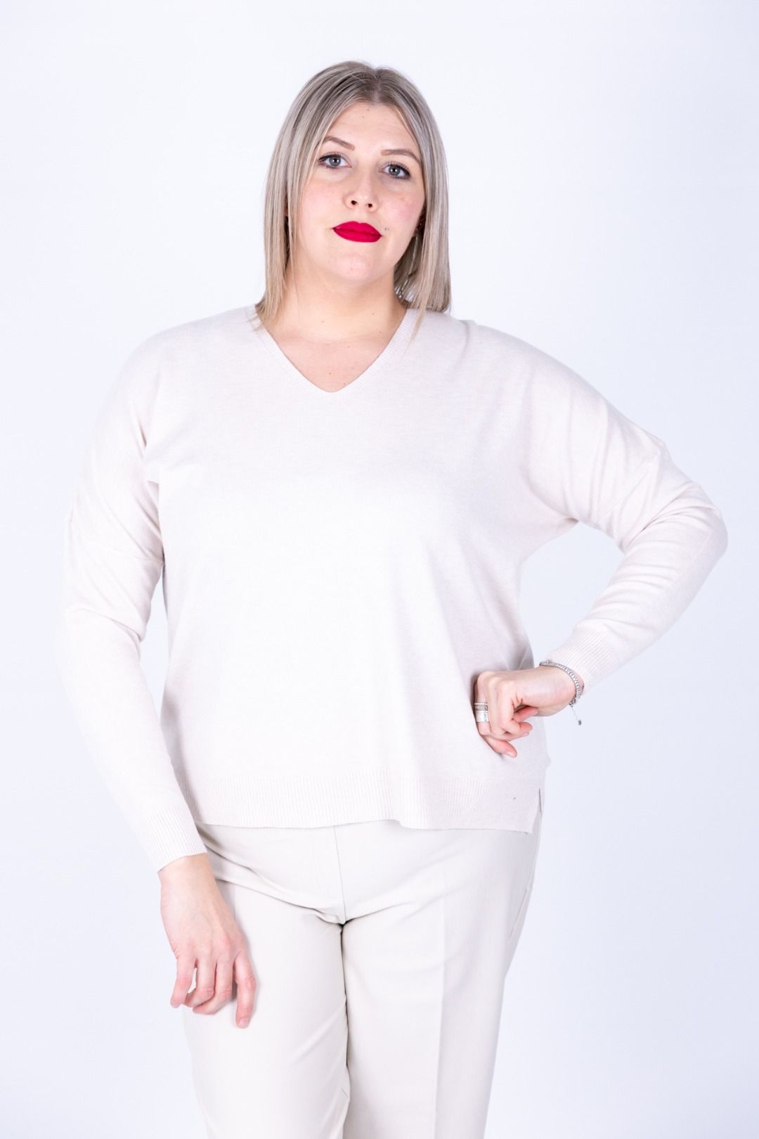 Dejavù - Maglia scollo a V con spacchetti