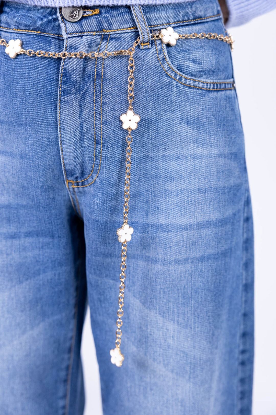 New Star - Cintura a catena con fiore