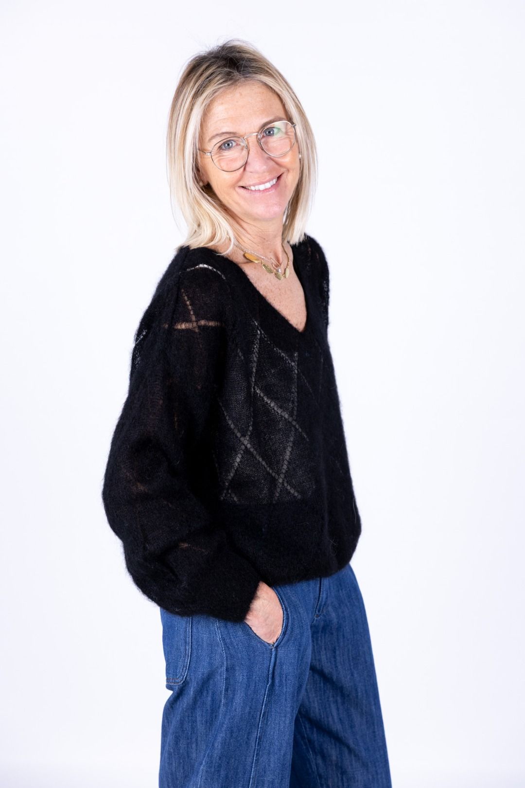 Amorė - Maglia ricamo kid mohair