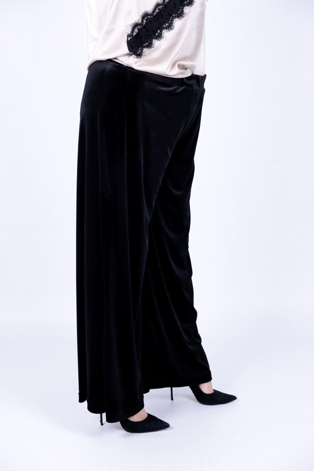 Susy Star - Pantalone palazzo in ciniglia