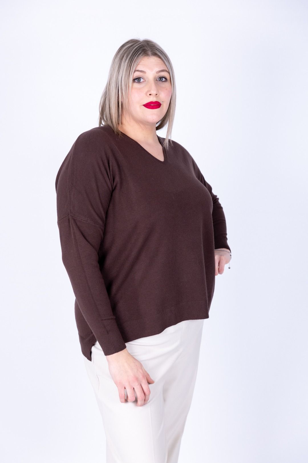 Dejavù - Maglia scollo a V con spacchetti