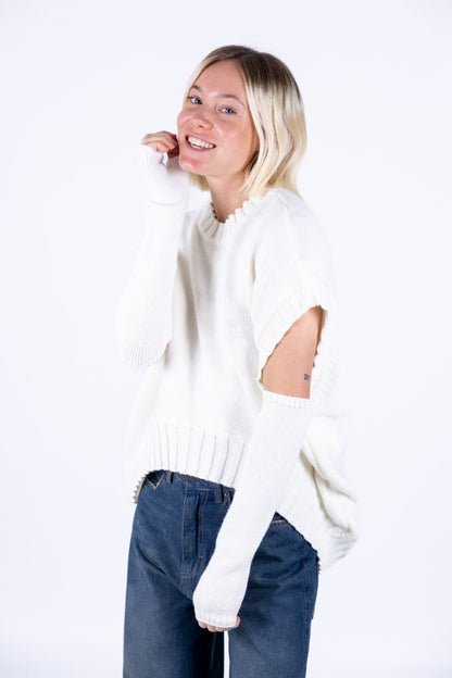 Tensione in - Gilet stondato con manicotti