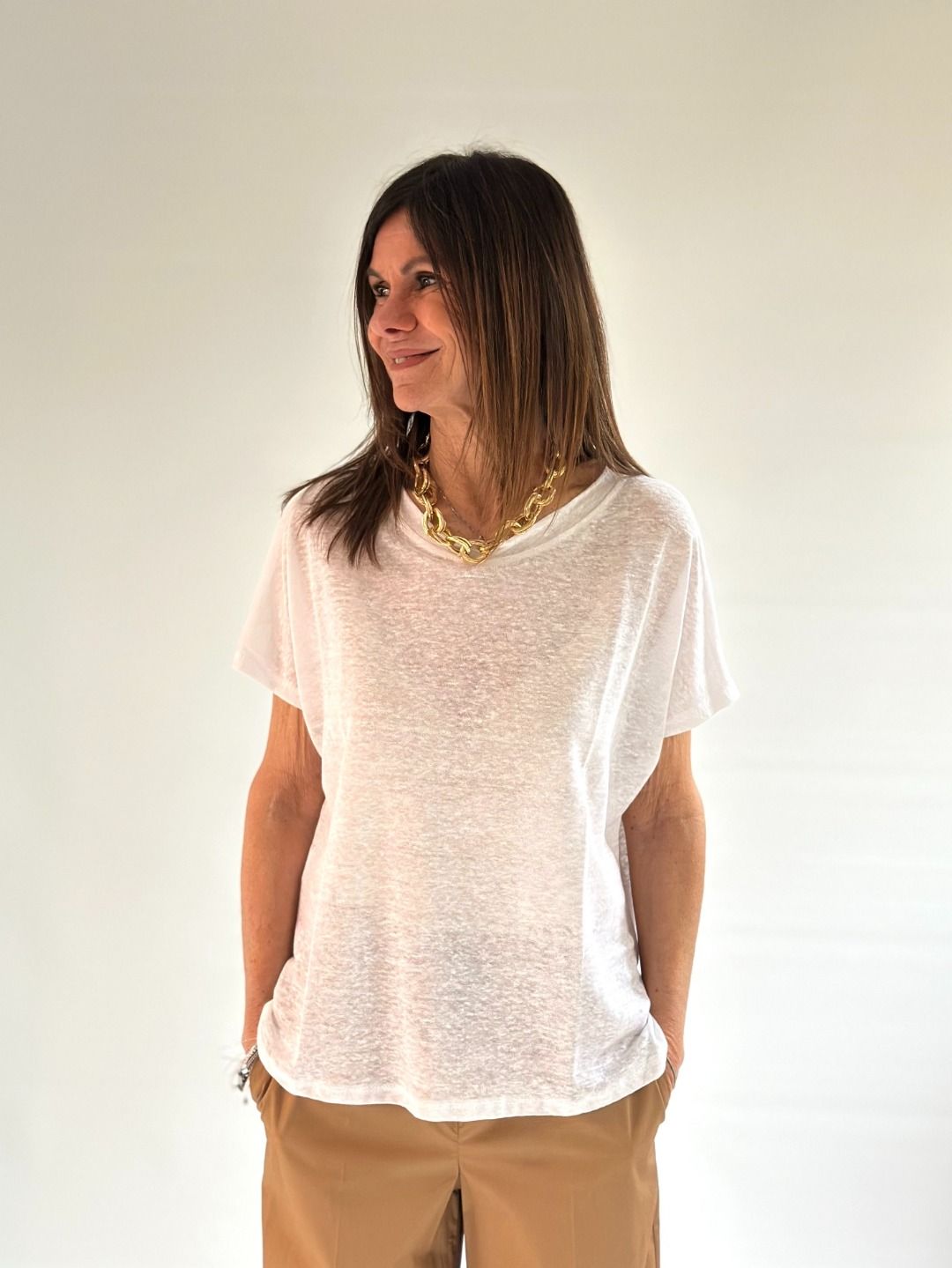 Novepuntouno - T-shirt over in lino