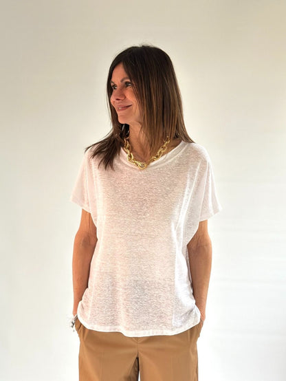 Novepuntouno - T-shirt over in lino