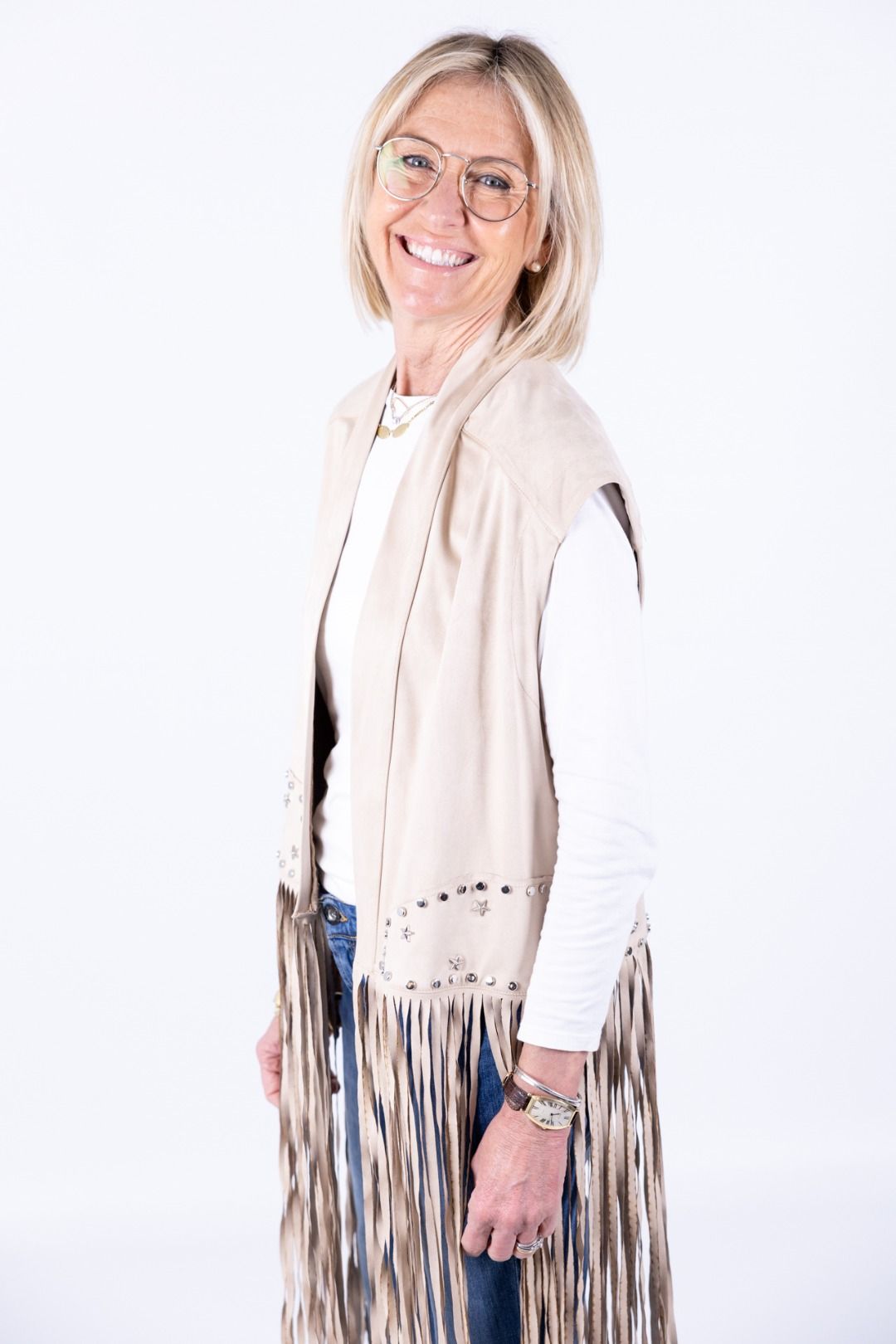 HaveOne - Gilet con frange