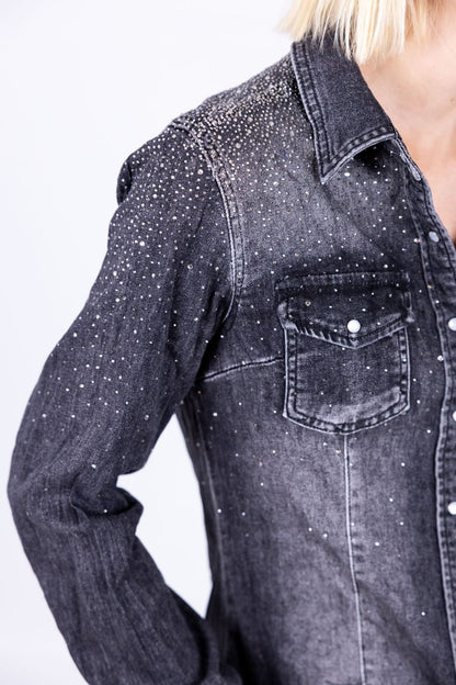 Le Streghe - Camicia Jeans strass