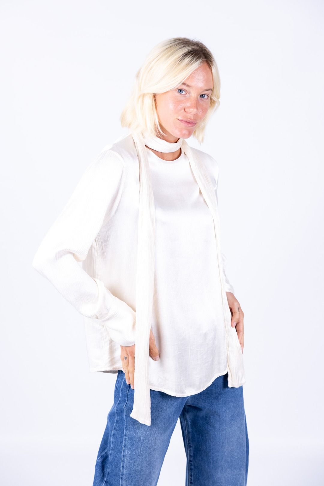 HaveOne - Camicia viscosa con fiocco