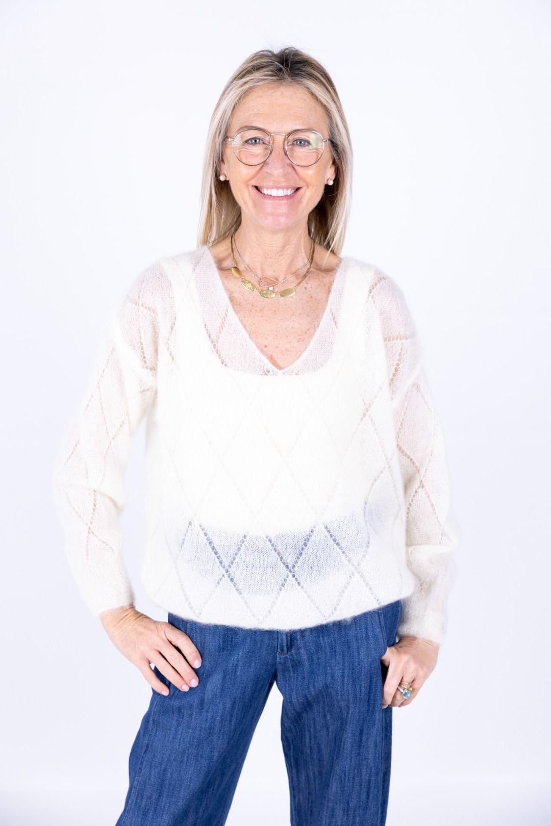 Amorė - Maglia ricamo kid mohair