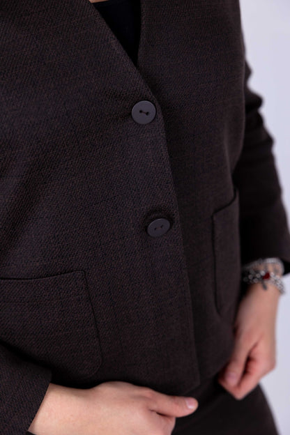 Ragno - Blazer corto Eco Jacquard