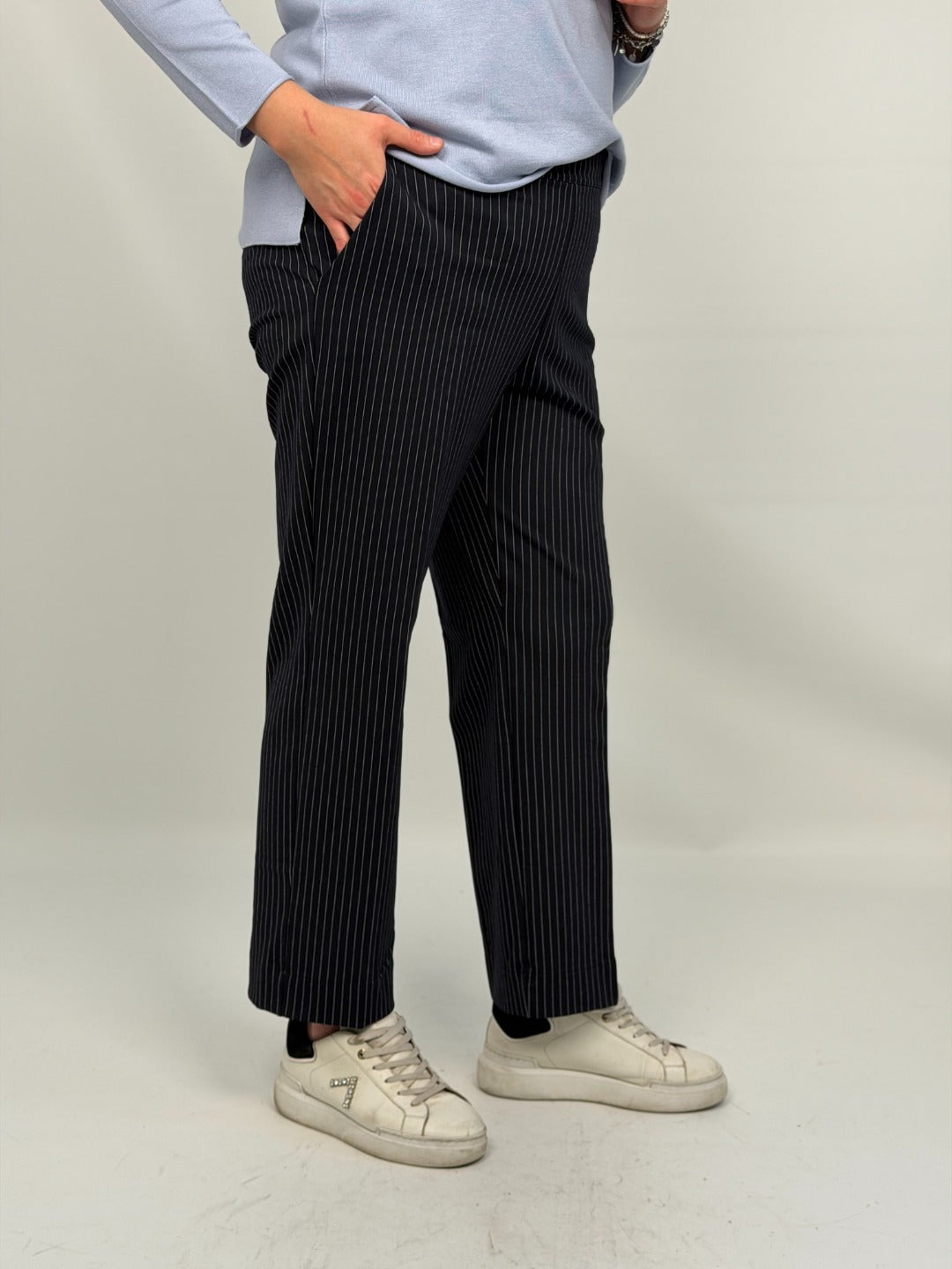 Ragno - Pantalone gessato Straight pocket C