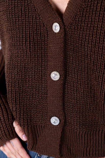 Susy Mix - Gilet c/bottone gioiello e manicotti