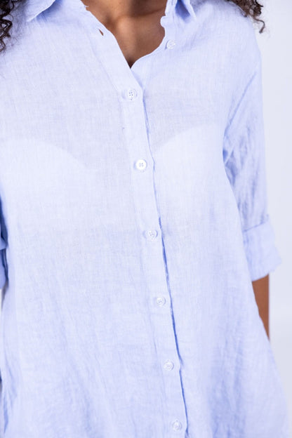 Tensione In - Camicia con spacchi in lino