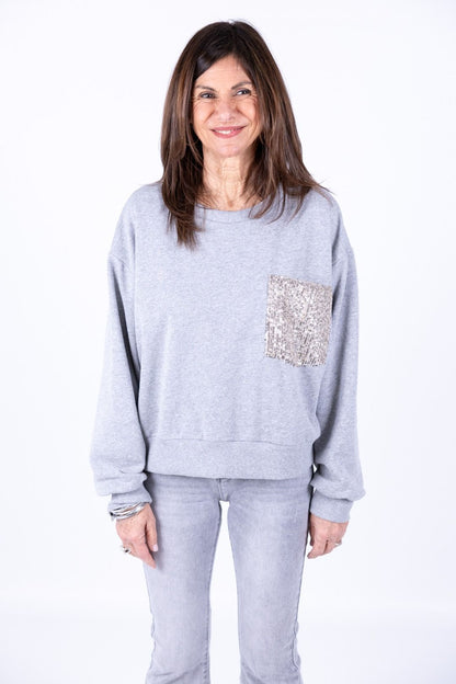 Tensione In - Felpa con taschino paillettes