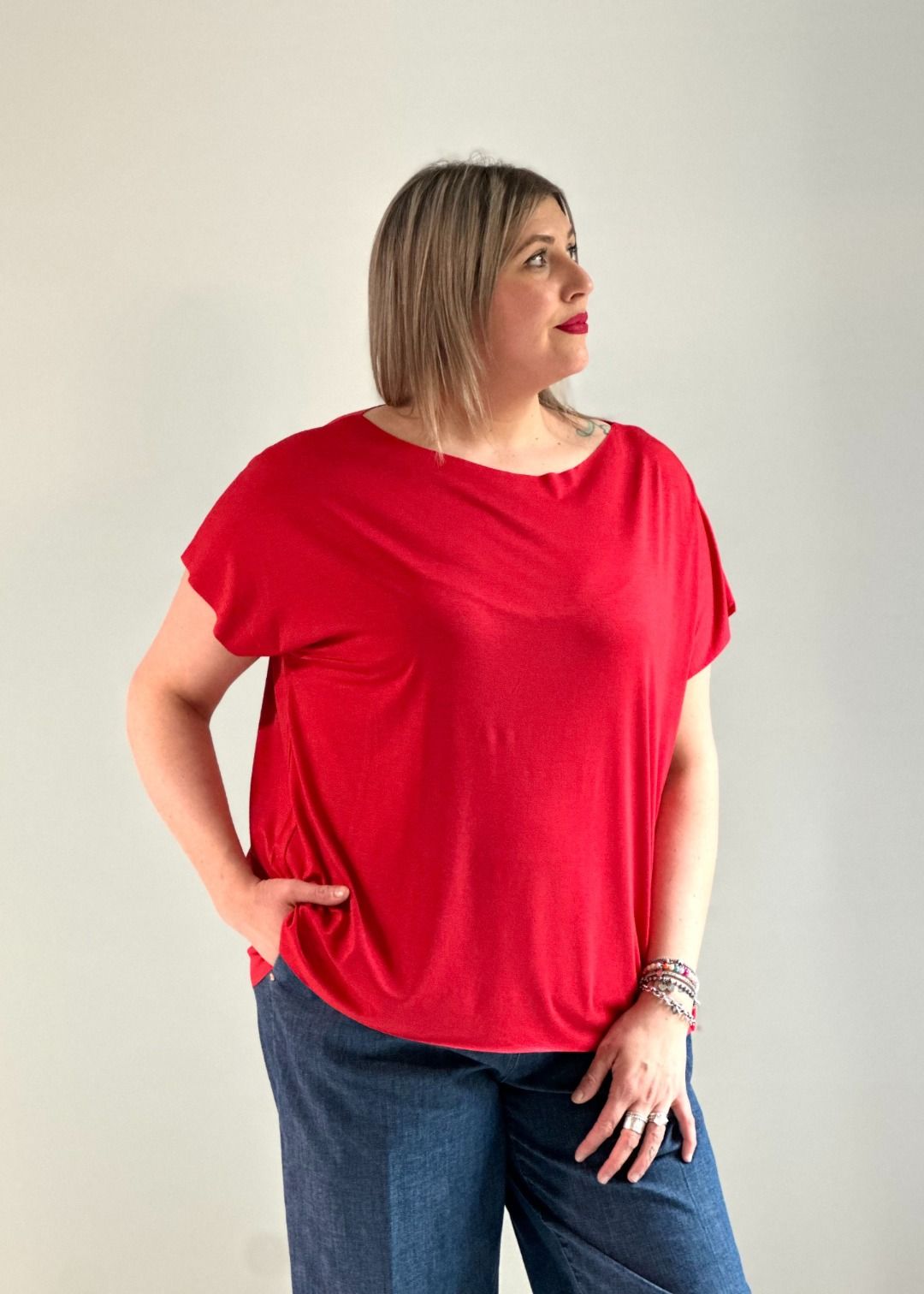Susy Star - T-shirt Kimono taglio vivo