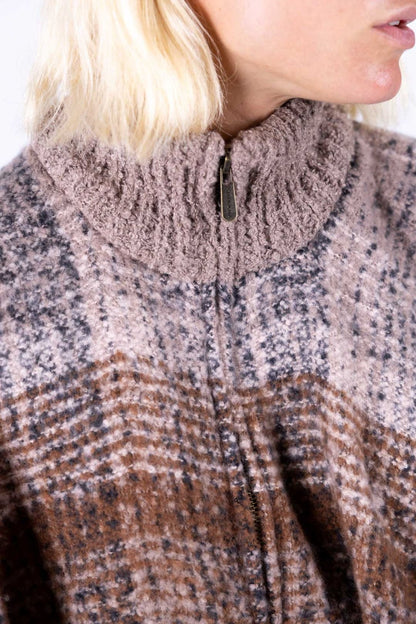 Surkana - Poncho a quadri con zip
