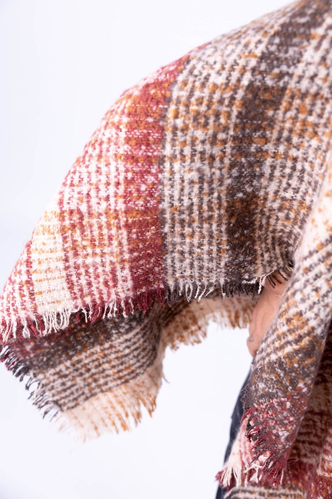 Surkana - Poncho a quadri con zip