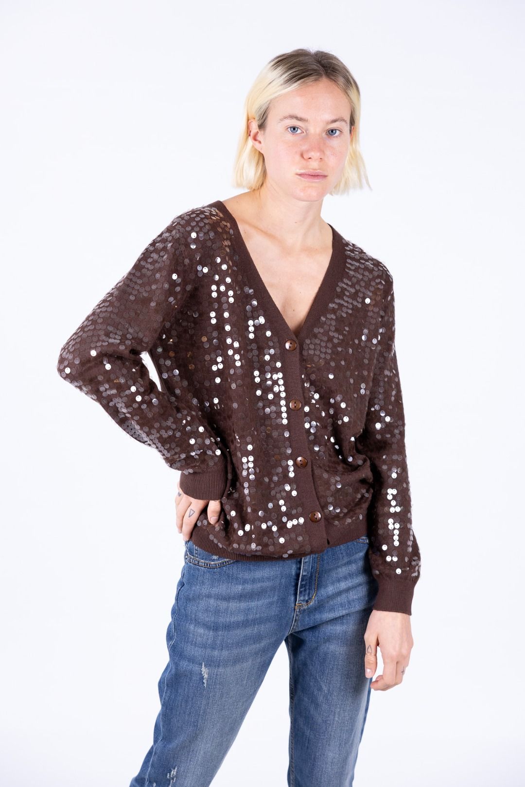 Susy Mix - Cardigan con paillettes