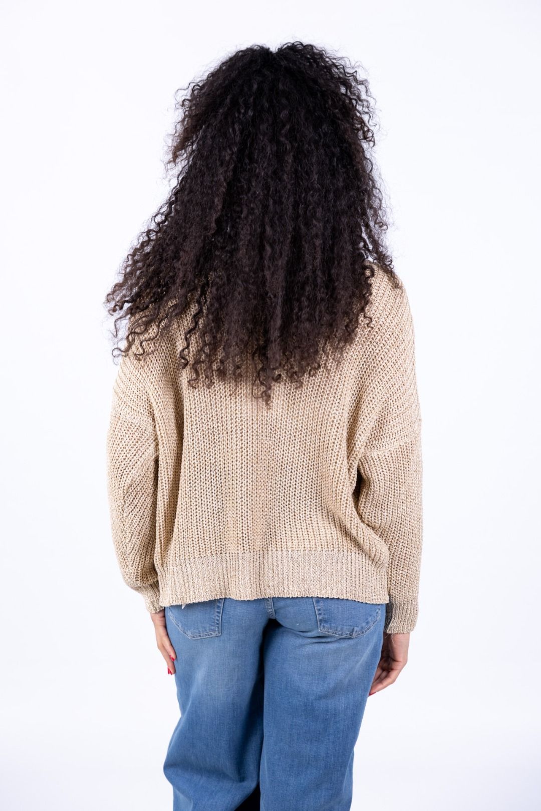 Susy Mix - Maglia lurex doppio V