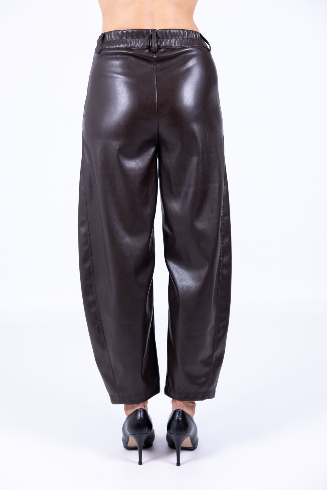 HaveOne - Pantalone baloon ecopelle