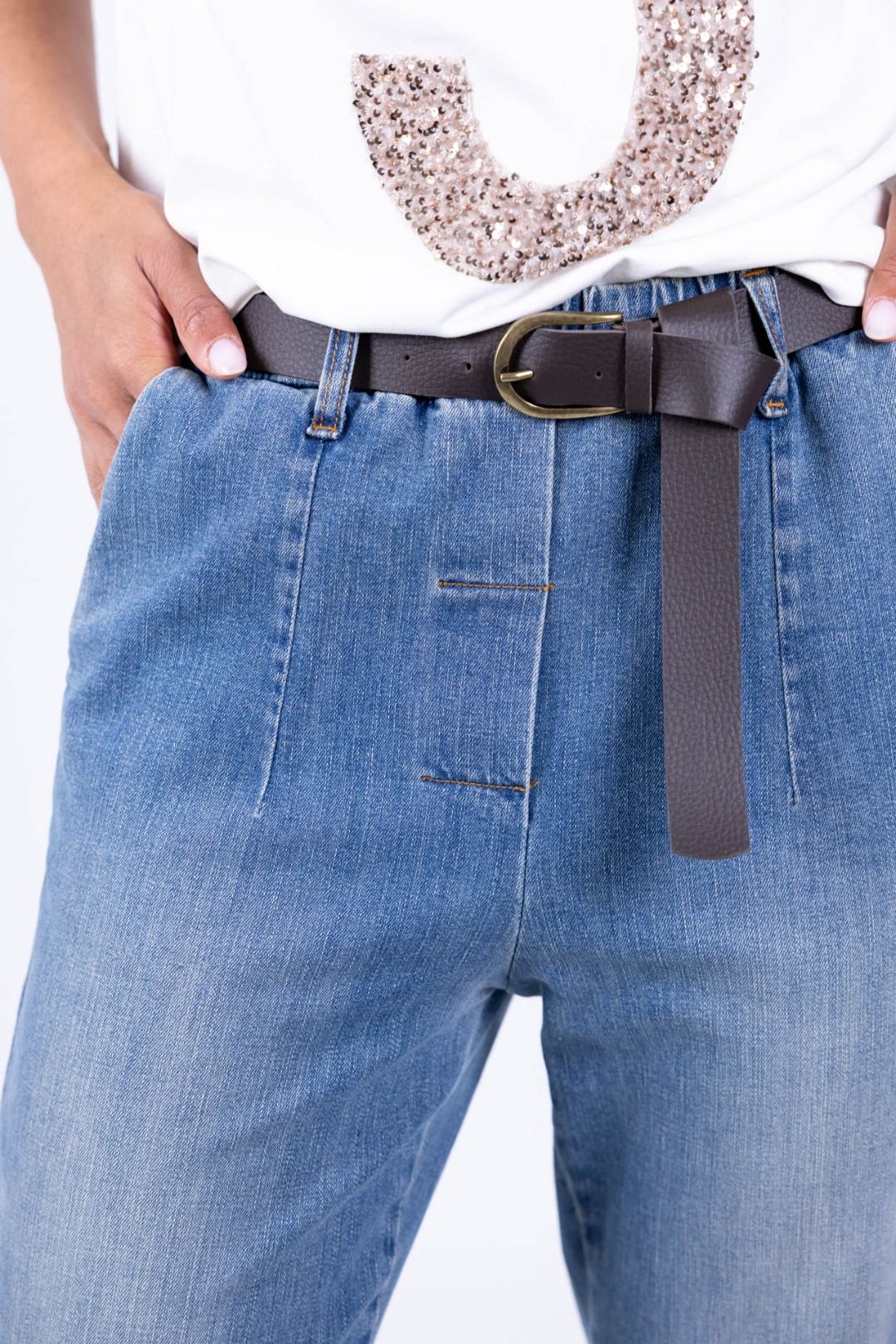 Susy Mix - Jeans c/molla e cintura