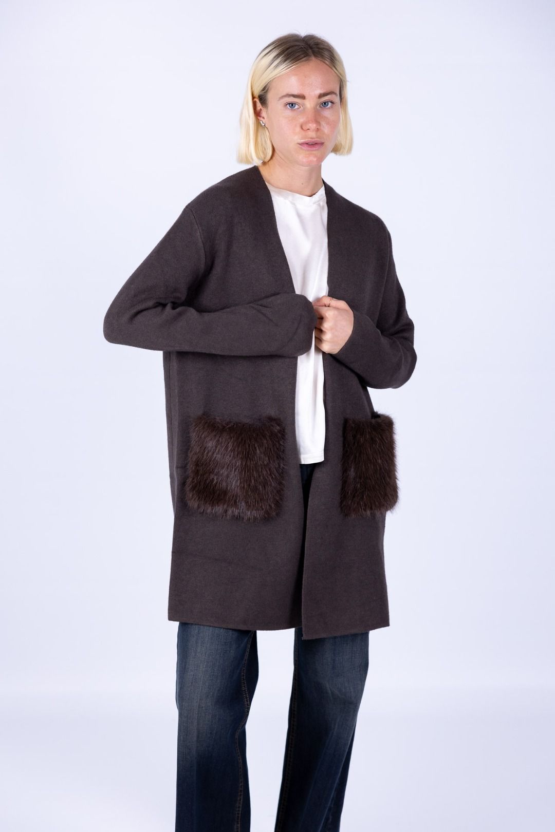 Susy Mix - Cappotto tasche ecopelliccia