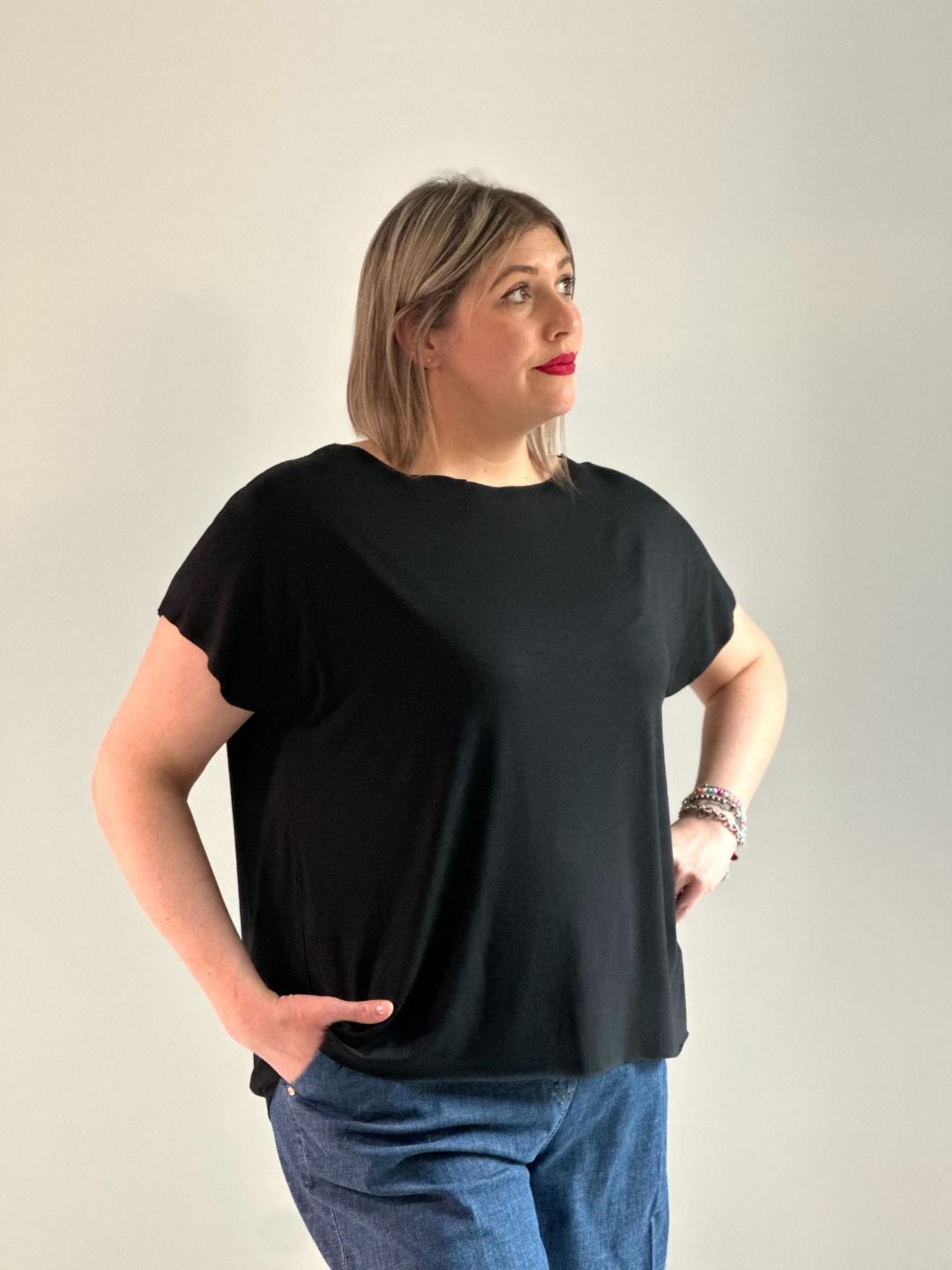 Susy Star - T-shirt Kimono taglio vivo