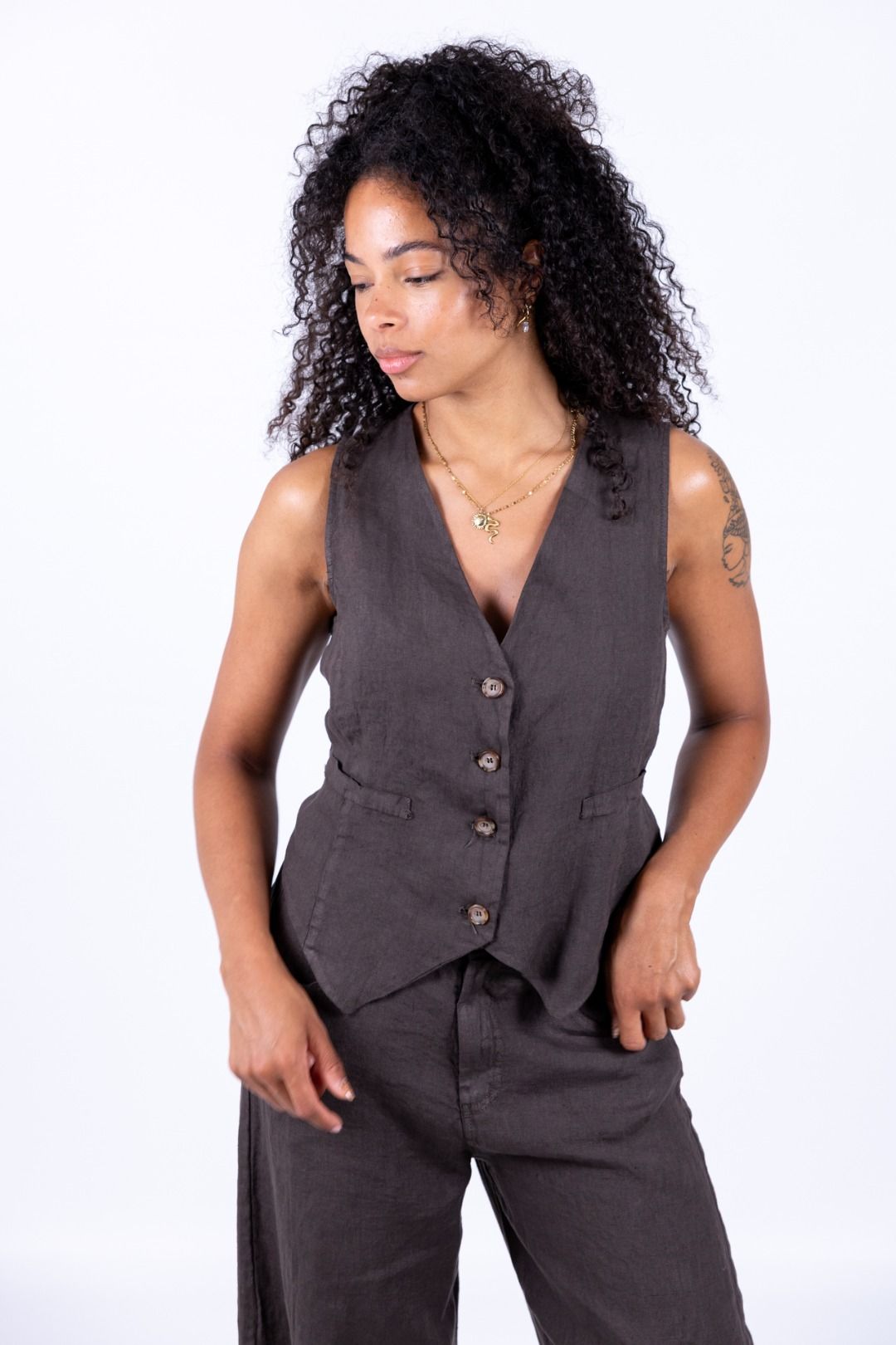 Tensione In - Completo lino Gilet e Pantalone