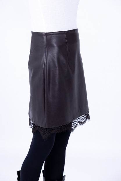 Susy Mix - Mini gonna ecopelle c/pizzo