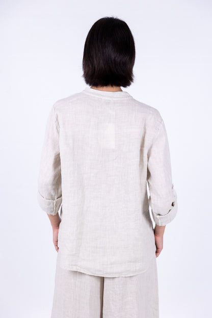 Susy Mix - Camicia collo coreana in lino
