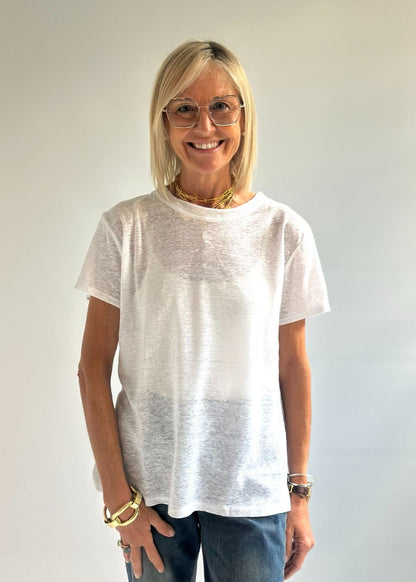 Novepuntouno - T-shirt slim in lino
