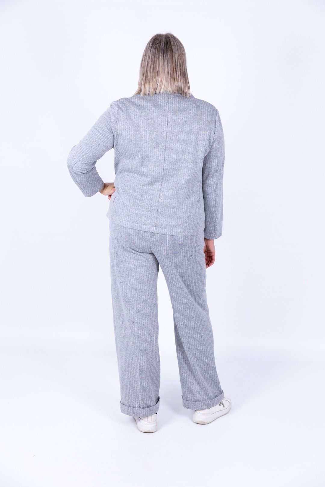 Ragno - Completo gessato curvy giacca e pantalone