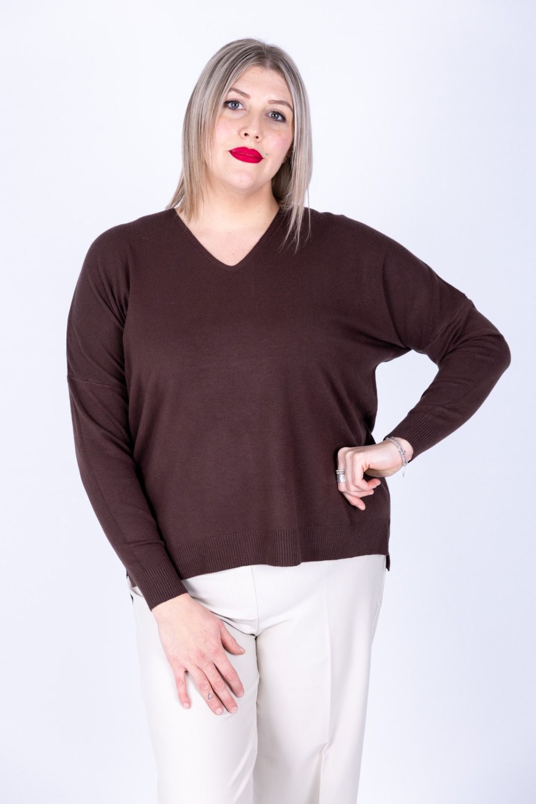 Dejavù - Maglia scollo a V con spacchetti