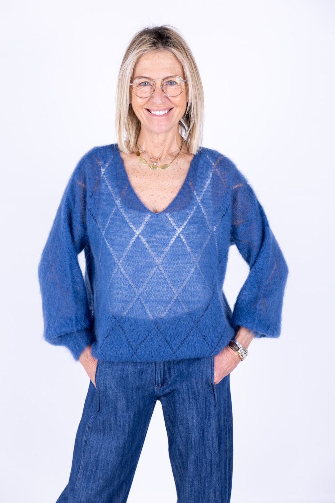 Amorė - Maglia ricamo kid mohair