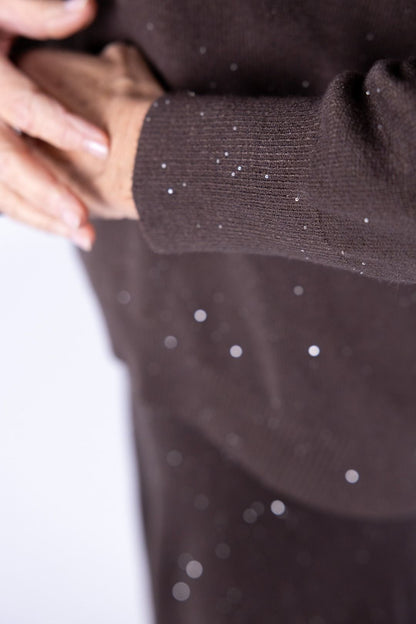 Susy Mix - Maglia scollo V in paillettes