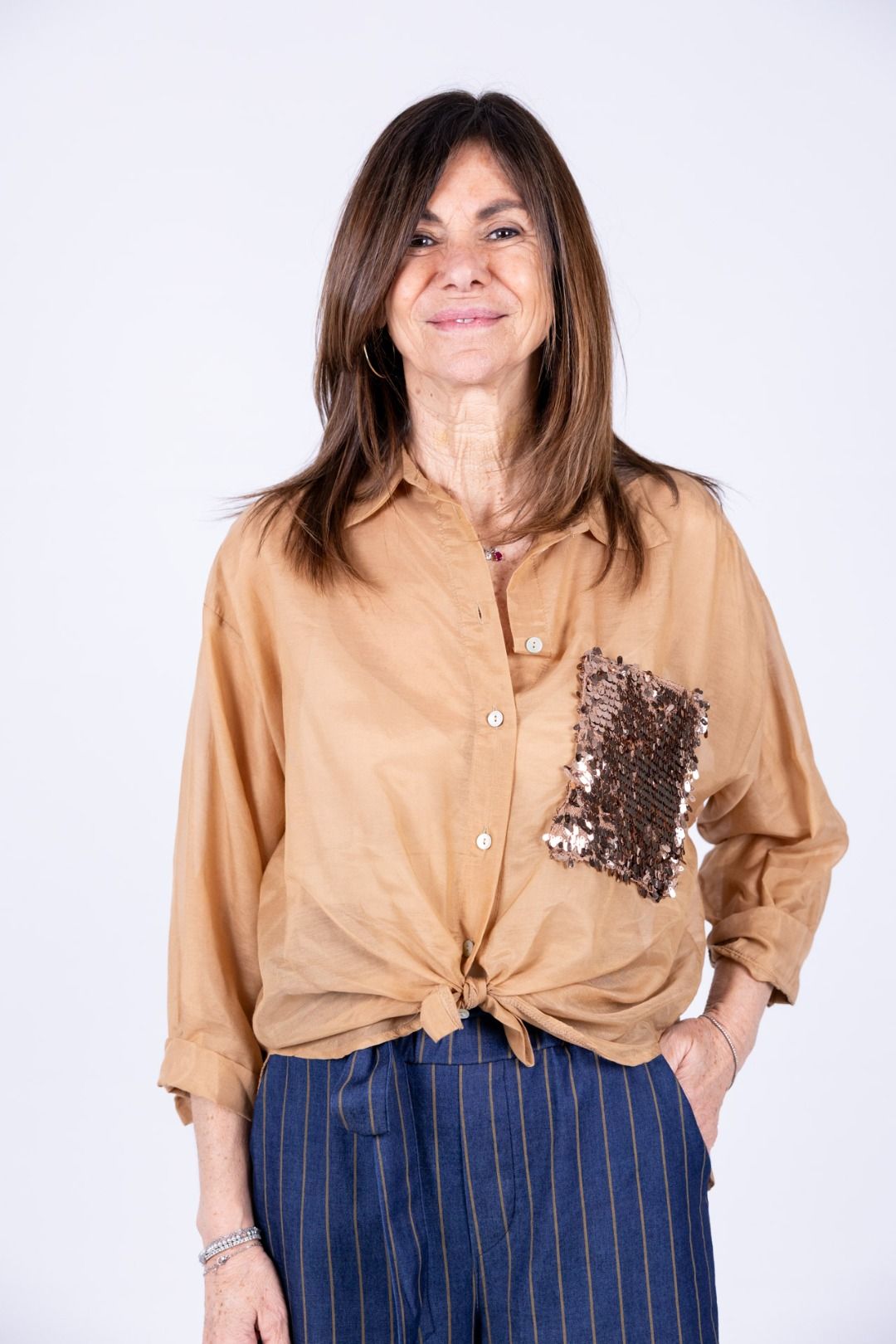 Tensione In - Camicia con tasca paillettes