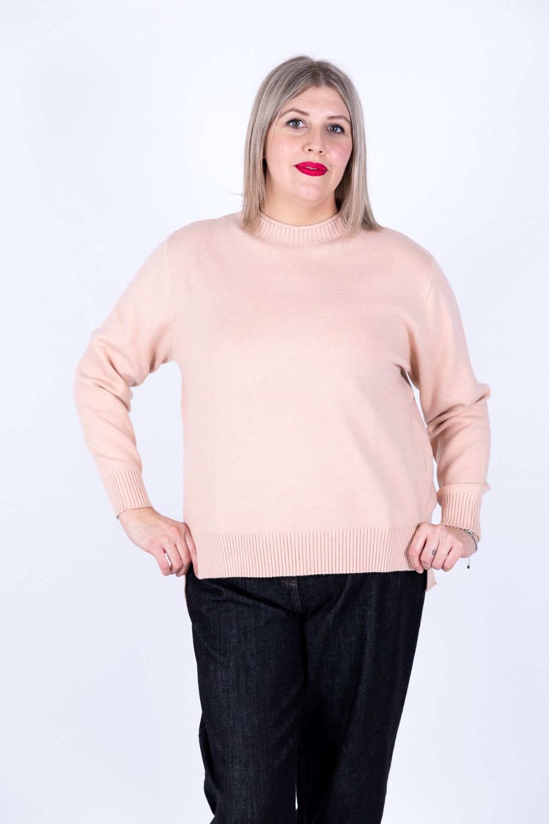 Ragno - Maglia collo a giro con costine sul collo