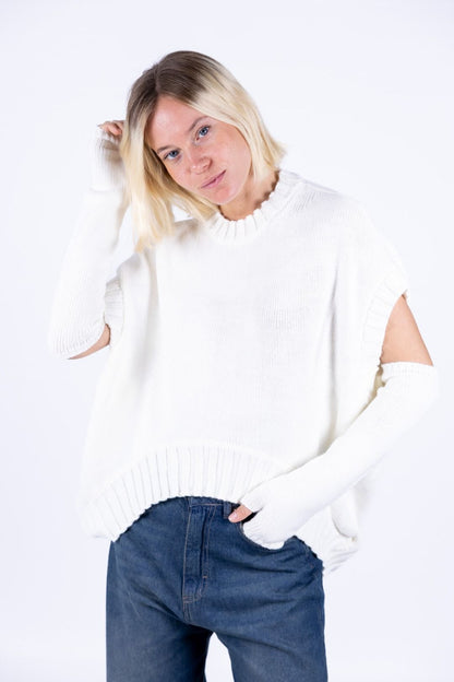 Tensione in - Gilet stondato con manicotti