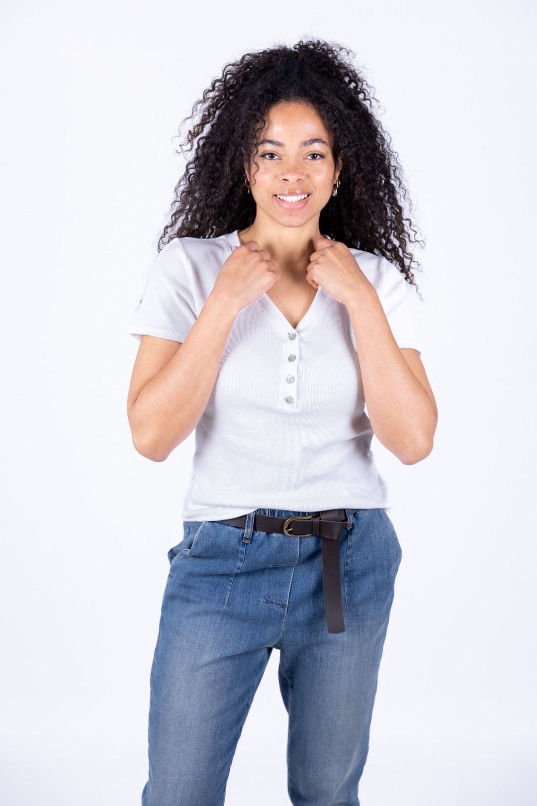 Le Streghe - T-shirt costine con bottoni