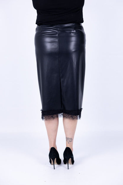 Dejavu - Gonna ecopelle con pizzo