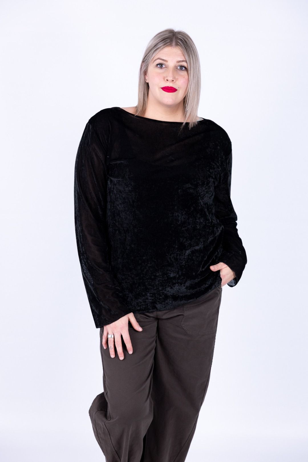 Susy Star - Maglia ciniglia collo barchetta
