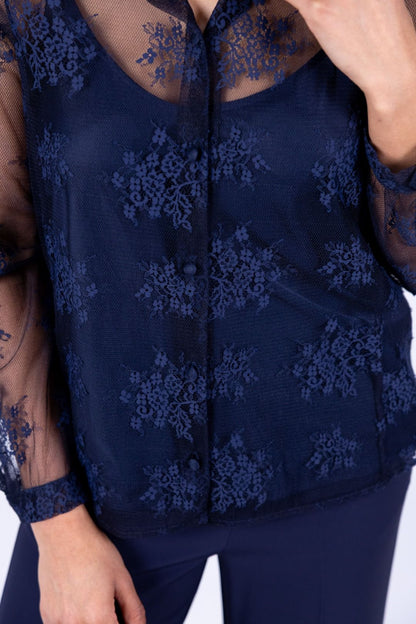 Emme - Camicia pizzo con top