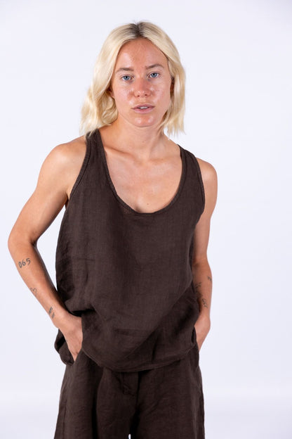 Susy Mix - Canotta bottoncini in lino