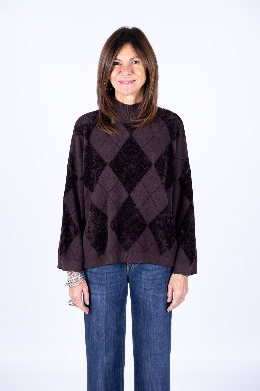 Susy Mix - Maglia con losanghe