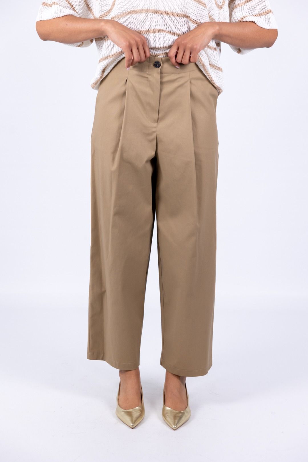 Tensione In - Pantalone cotone con pence