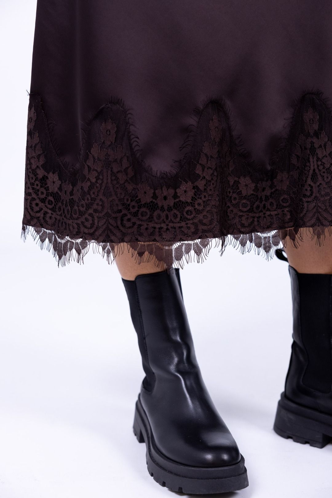 Tensione In - Gonna satin pizzo