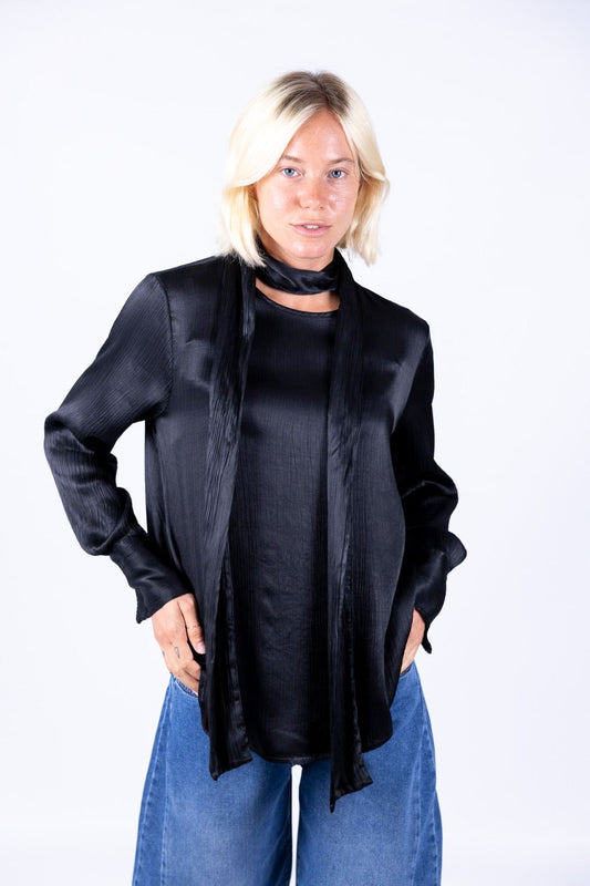 HaveOne - Camicia viscosa con fiocco