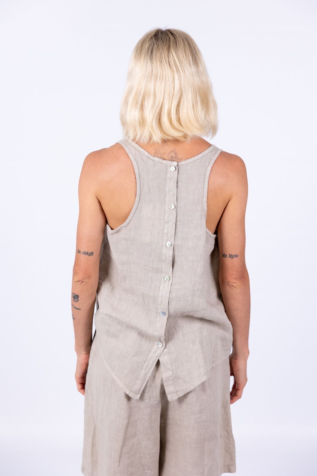 Susy Mix - Canotta bottoncini in lino