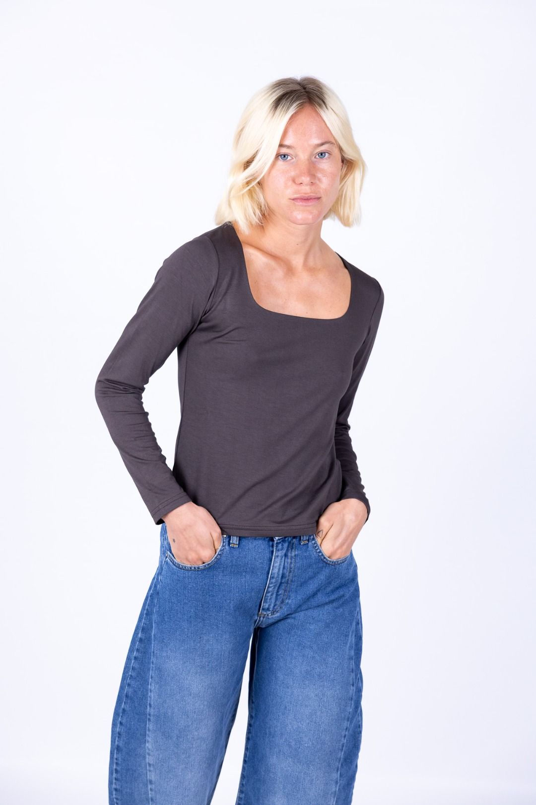 Susy Mix - Maglia scollo quadro