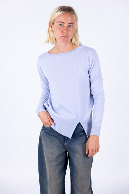 Bottega Artigiana - Maglia scollo barchetta spacchetto laterale